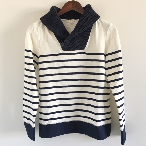 J. Crew Factory Tops - J. Crew Factory Stripe Shawl-Collar Top Small